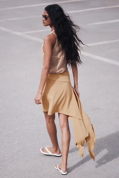 Jupe asymétrique avec détail à nouer