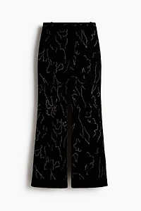 Embroidered Velvet Pants