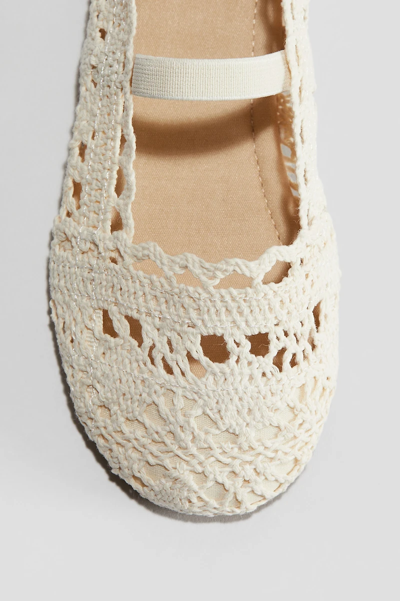 Crochet-Look Ballet Flats