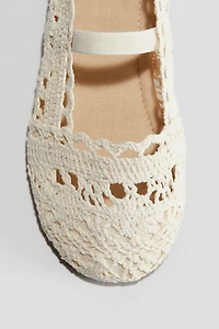Crochet-Look Ballet Flats