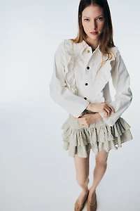 Veste volantée en denim