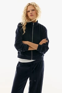 Velour Jacket with Zipper