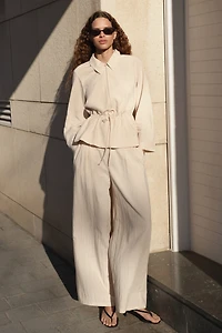 Wide-Leg Drawstring Pants