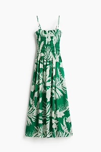 Smocked-Bodice Strappy Dress