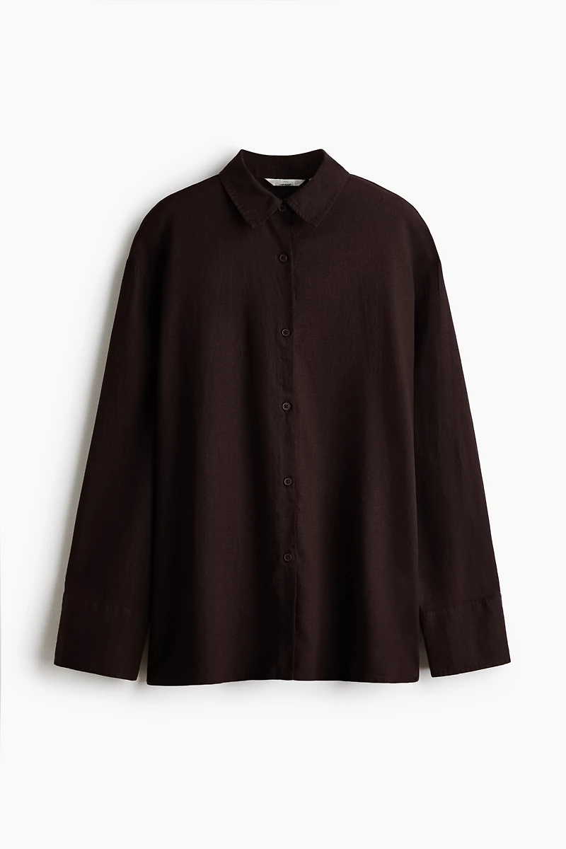 Oversized Linen-Blend Shirt