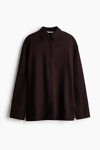 Oversized Linen-Blend Shirt