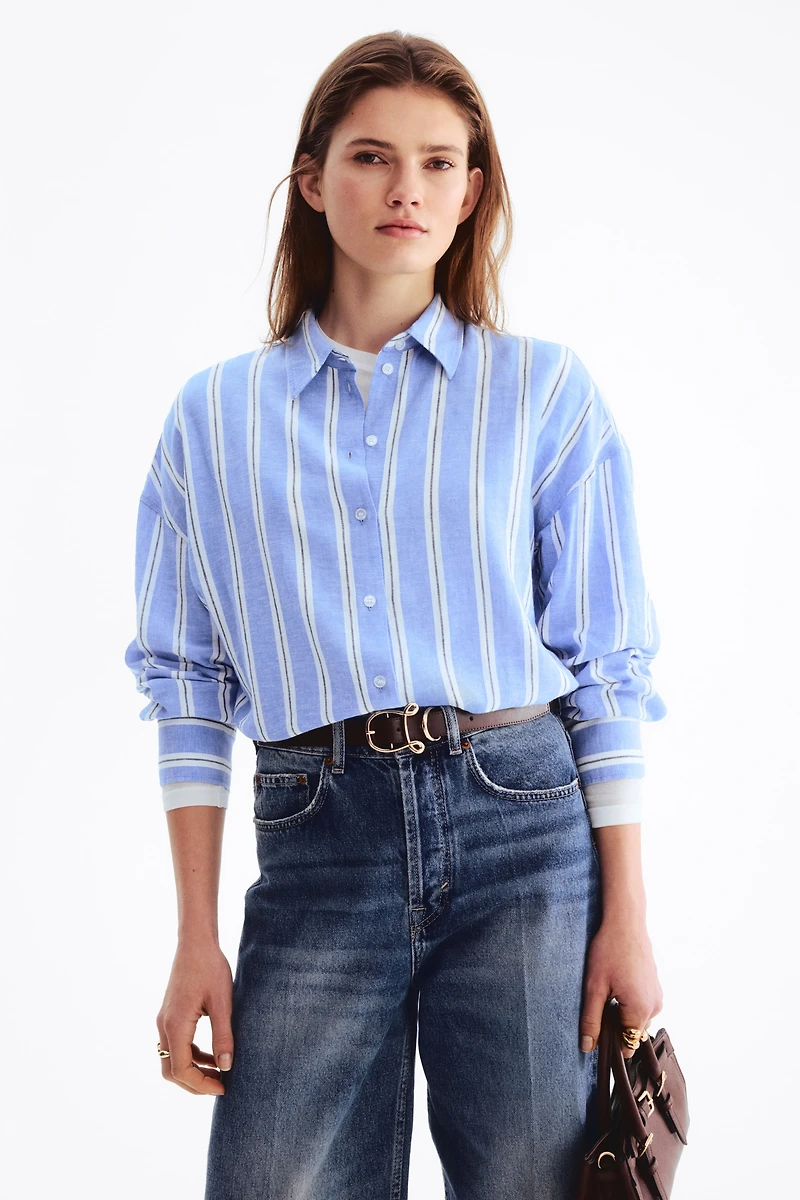 Oversized Linen-Blend Shirt