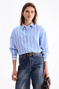 Oversized Linen-Blend Shirt