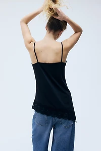 Lace-Detail Jersey Camisole Top