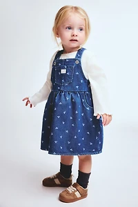 2-Piece Overall Dress and Top Set