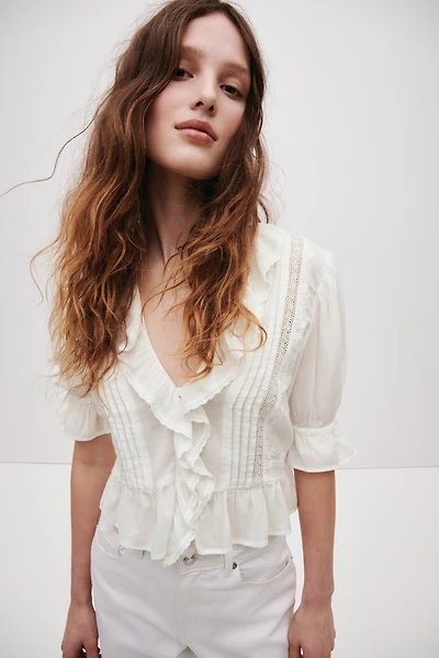 Ruffle-Trimmed Blouse