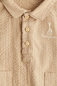 Cotton Seersucker Romper Suit