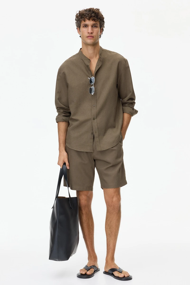 Relaxed-Fit Linen-Blend Shirt