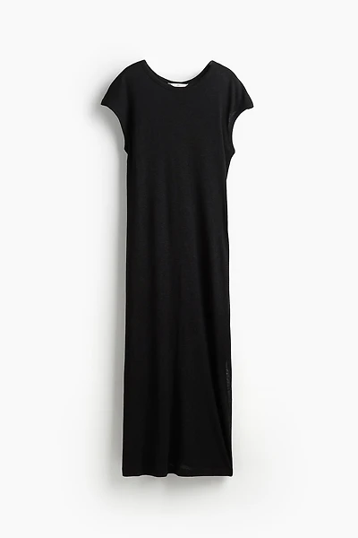 Linen-blend Midi Dress