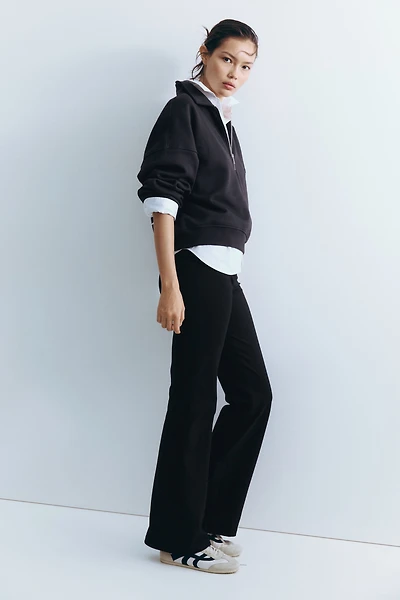 Foldover-Waist Cotton Pants