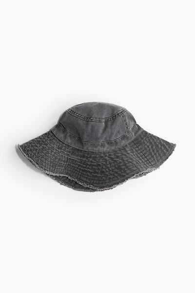Frayed-edge Cotton Bucket Hat