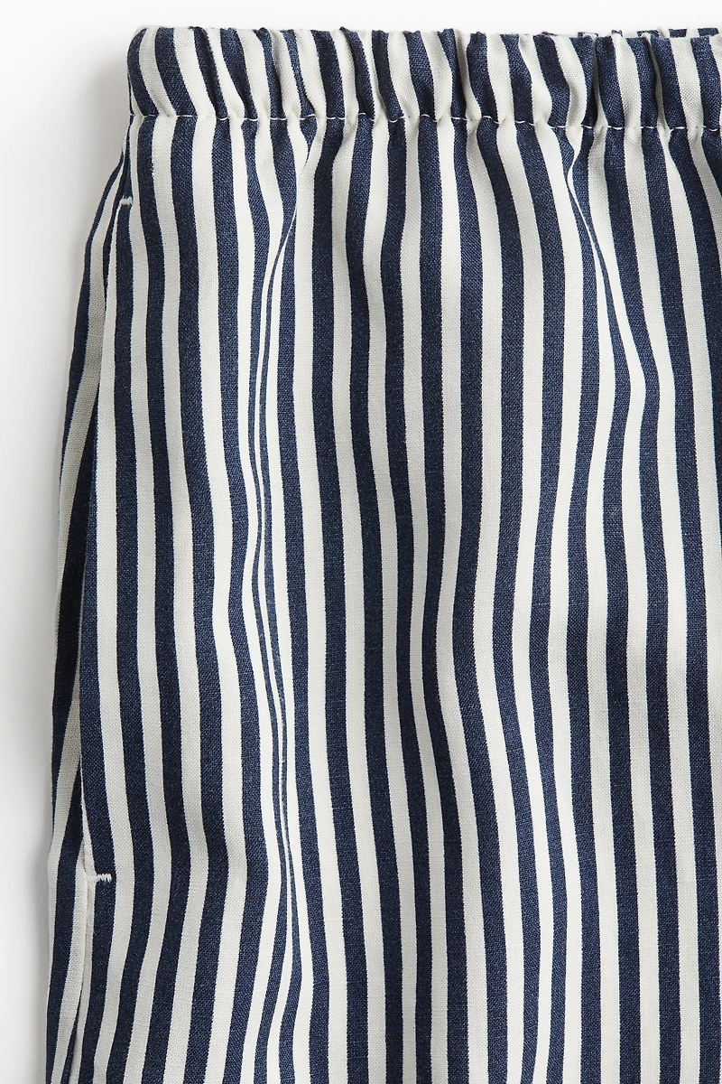 Linen-Blend Drawstring Shorts