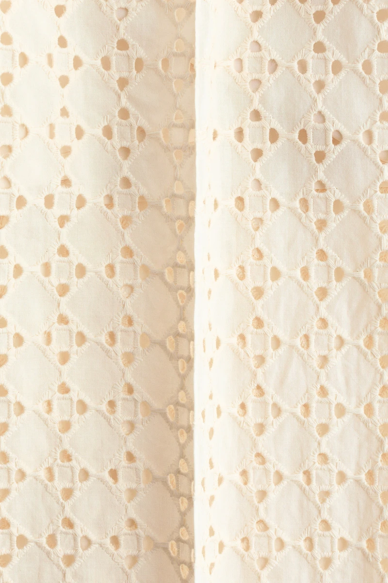 Eyelet-Embroidered Dress Pants