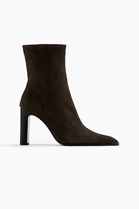Heeled Suede Sock Boots