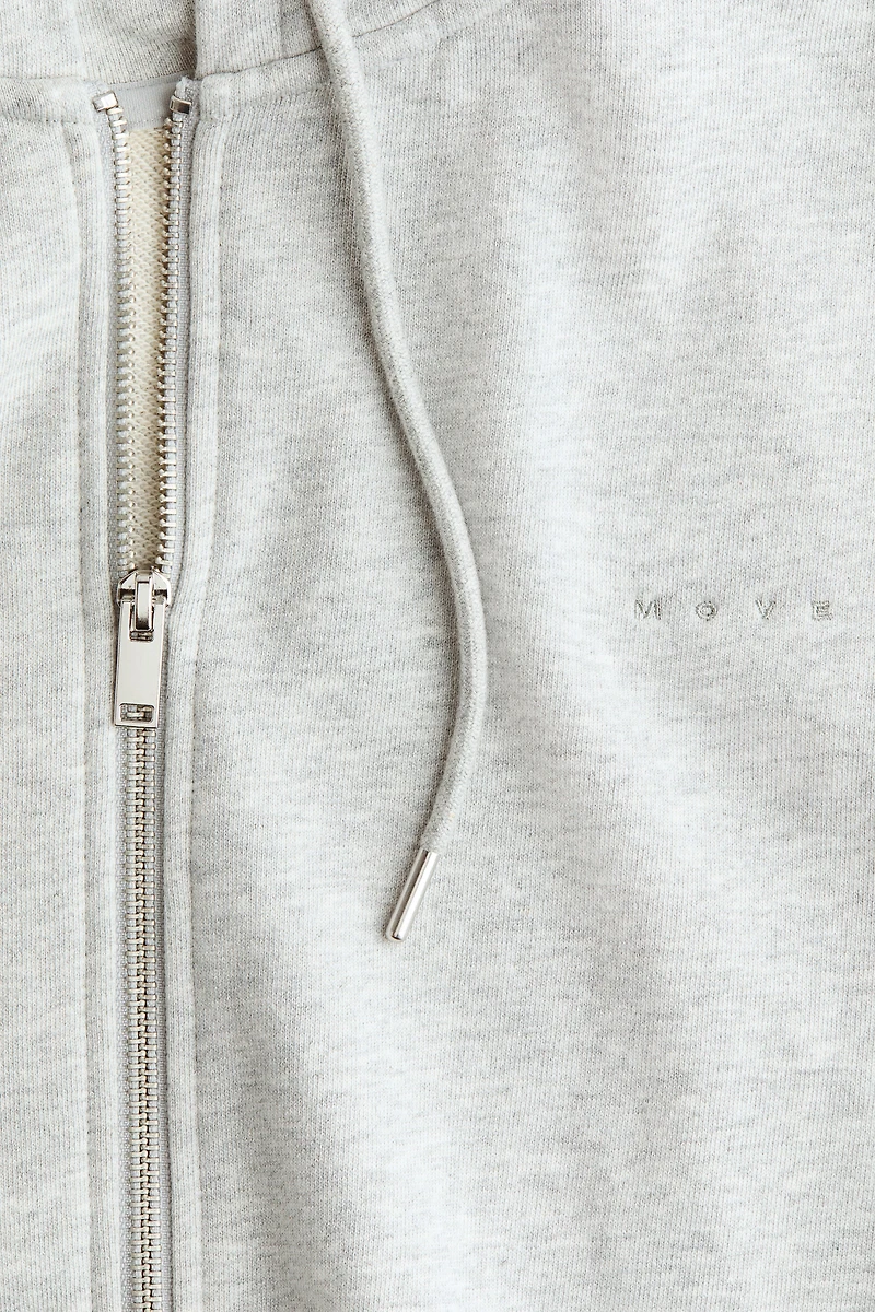 Cropped Hooded Activewear Sweatshirt Jacket