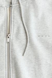 Cropped Hooded Activewear Sweatshirt Jacket