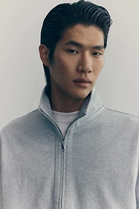 Chandail à col fermeture éclair en coton