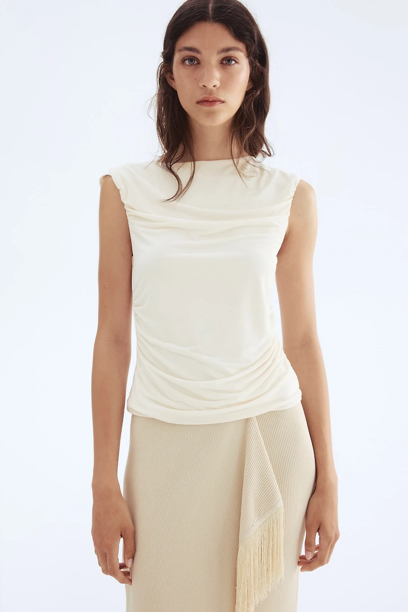 Draped Cap-Sleeved Top
