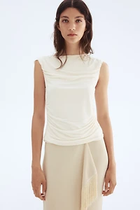 Draped Cap-Sleeved Top