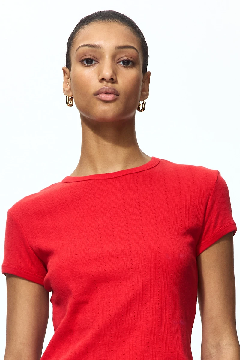 T-shirt en tricot pointelle