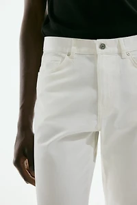 Pantalon aminci en tissu croisé de coton
