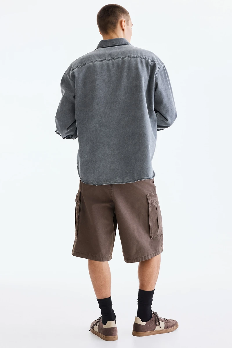 Loose-Fit Cotton Cargo Shorts