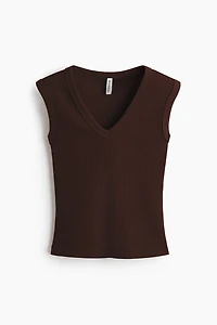 Ribbed V-Neck Tank Top