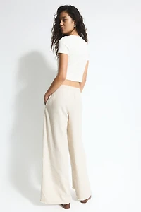 Pantalon en lin mélangé avec cordon de serrage