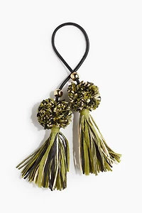 Straw Tasseled Bag Charm