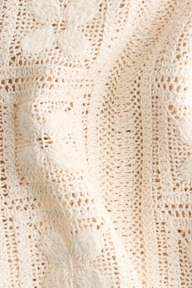 Crochet-Look Silk-Blend Shorts