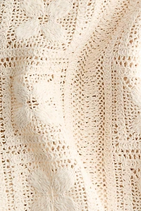 Crochet-Look Silk-Blend Shorts
