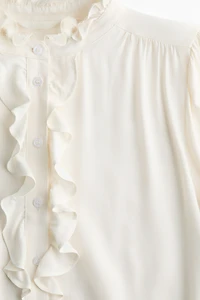 Blouse à col volanté en viscose