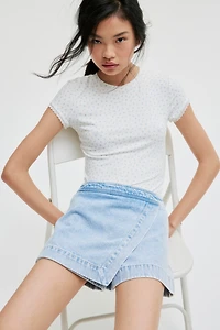 Denim Wrap Skort