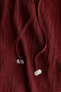 Crinkled Tie-Strap Beach Top