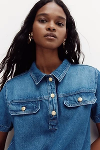 Robe en denim avec col