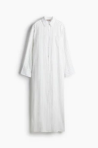 Linen-Blend Shirt Dress