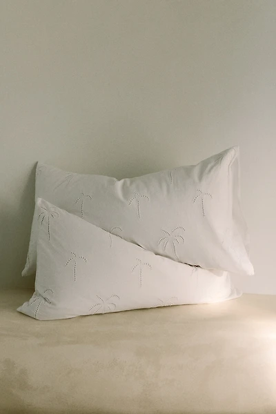 Pillowcase with Eyelet Embroidery