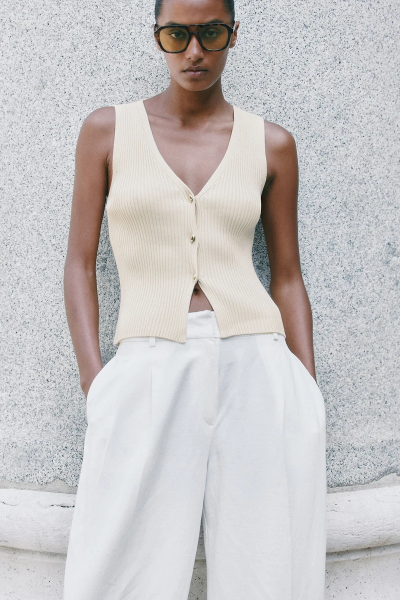 Rib-Knit Vest