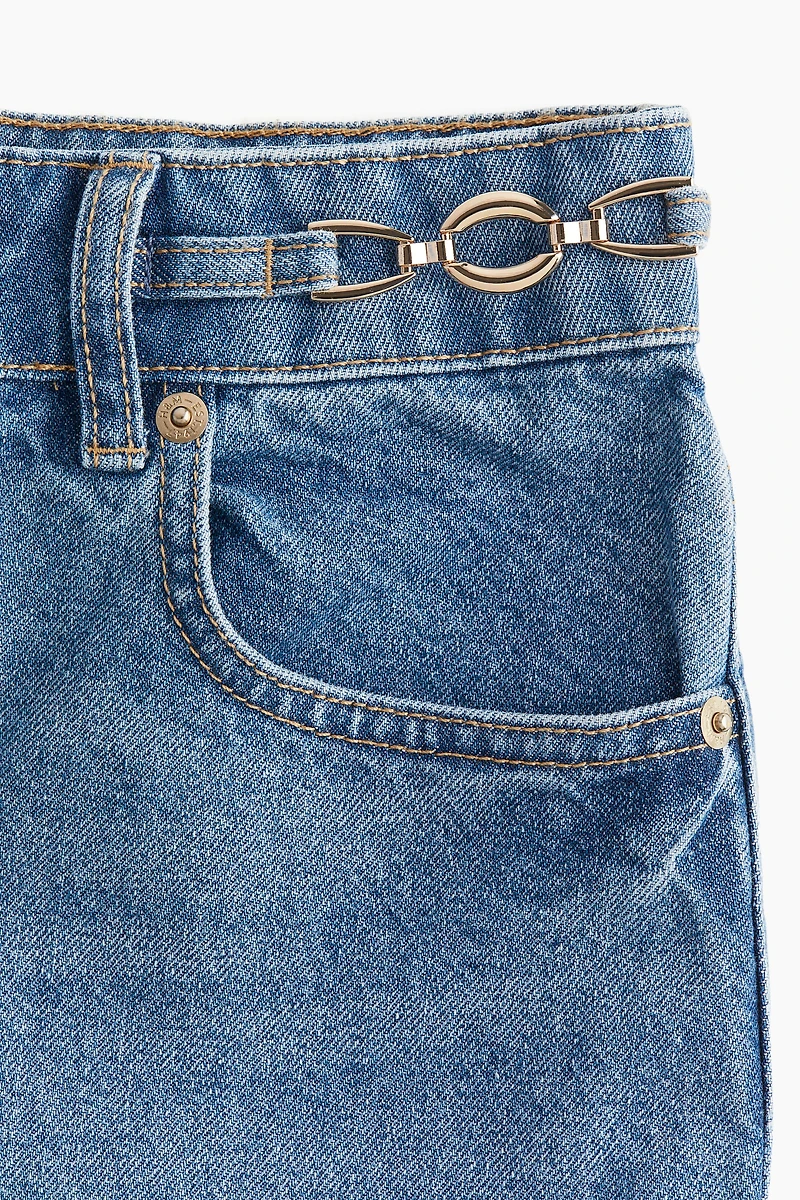 Chain-Detail Tapered Jeans