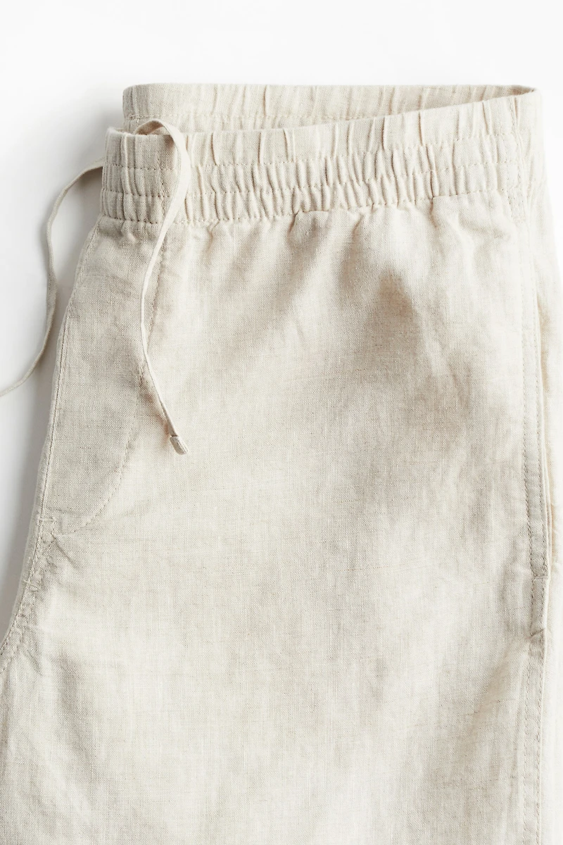 Regular Fit Linen Shorts