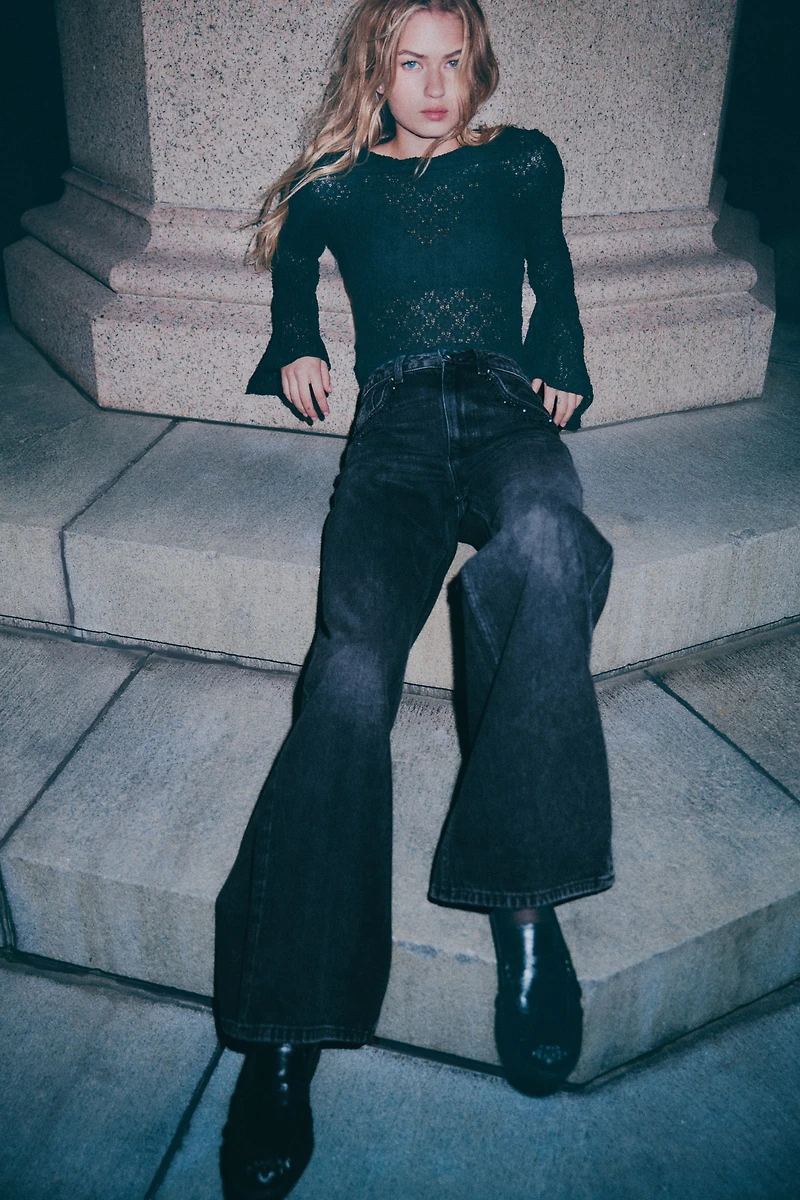 Jean ample taille très haute