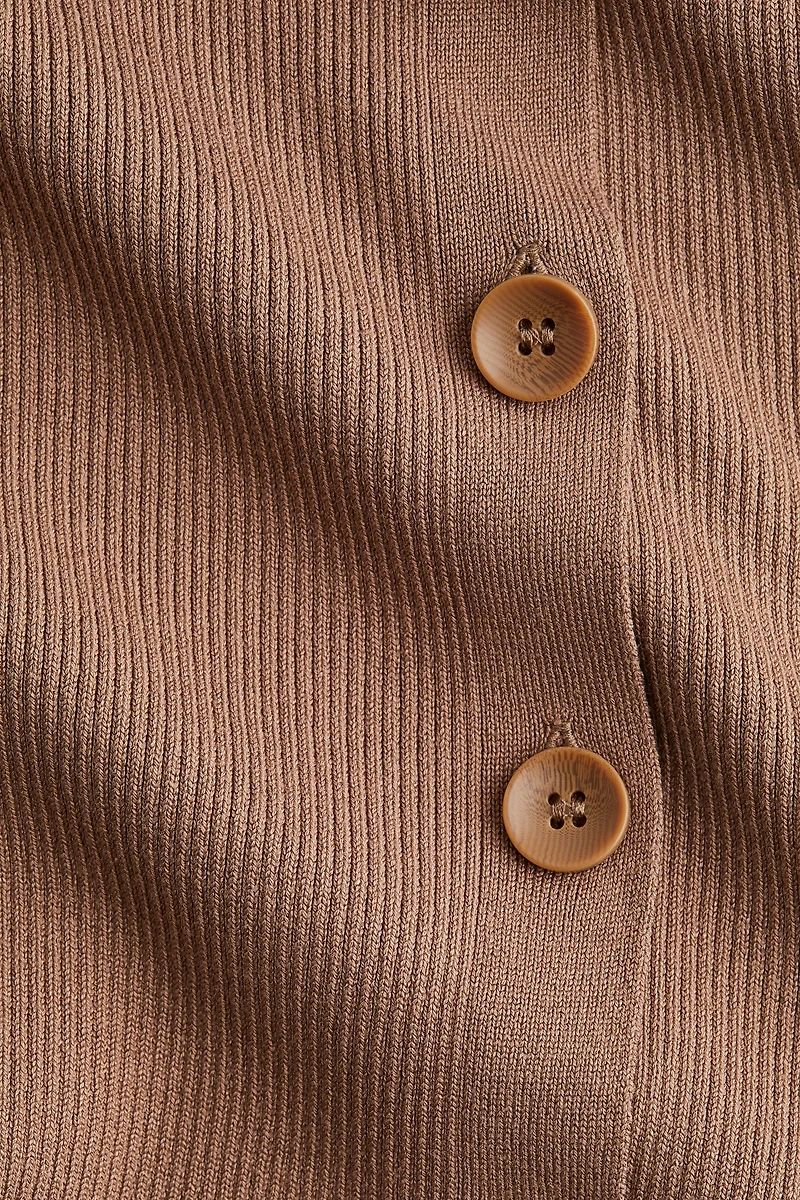 MAMA Rib-Knit Button-Front Dress