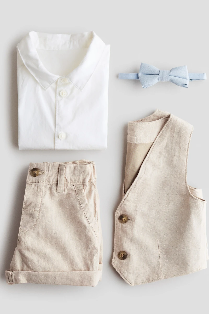 4-Piece Linen-Blend Dressy Set