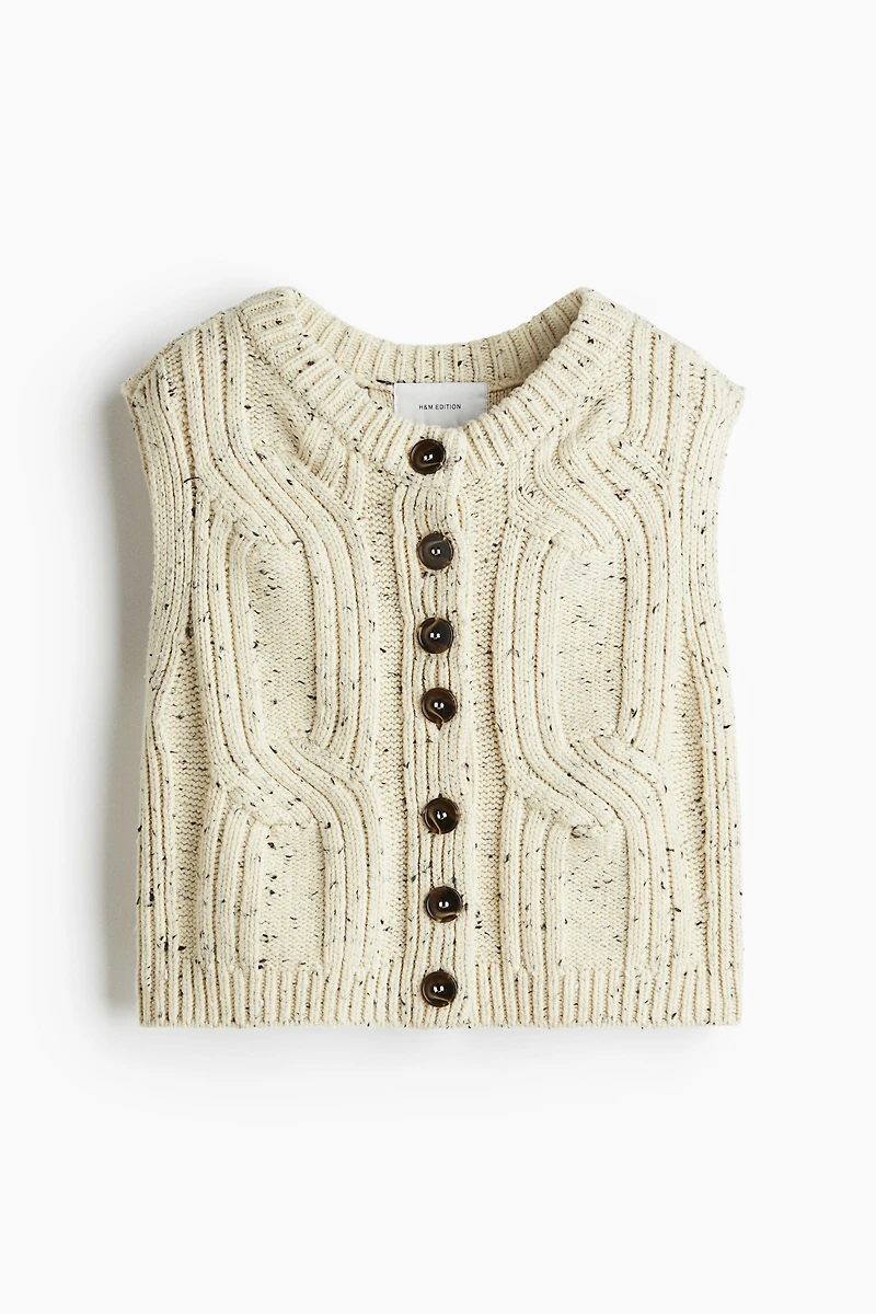 Gilet sans manches en tricot torsadé