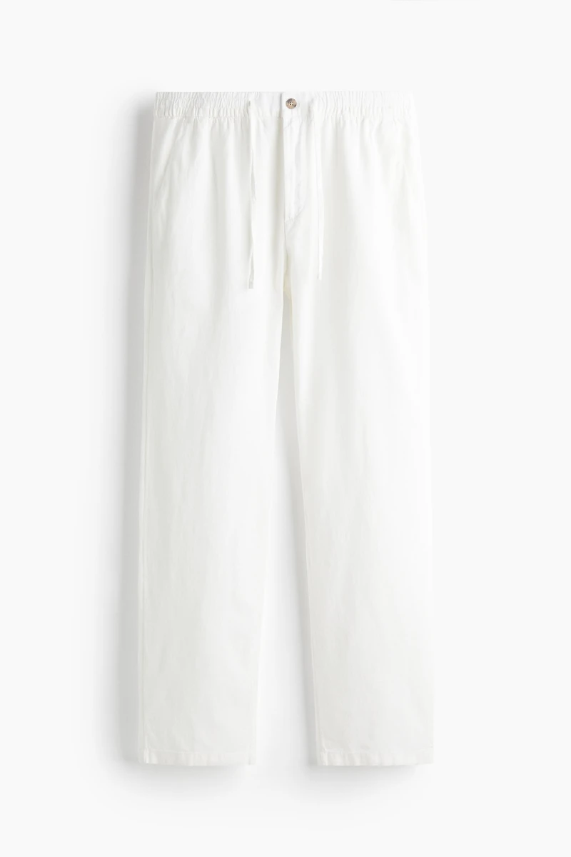 Regular-Fit Linen-Blend Pants